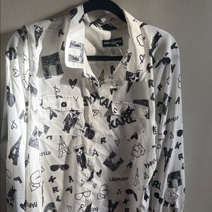 Karl Lagerfeld Monochrome Graphic Shirt